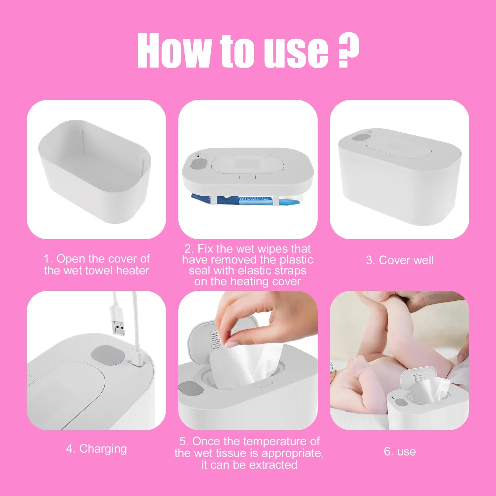 Baby Wipe Warmer Thermostat Baby Wipe Heater Portable Baby Wipes Dispenser Warmer for Home