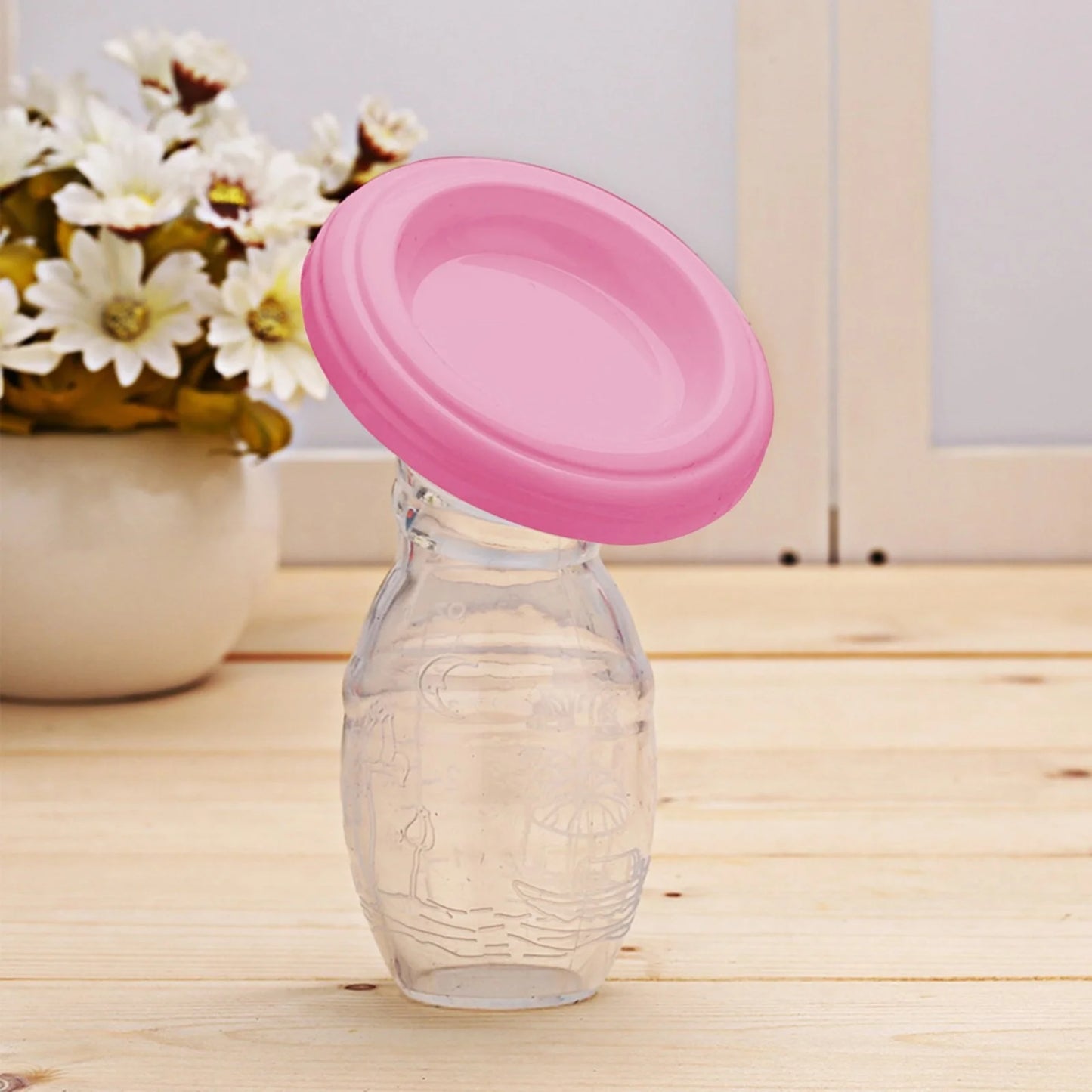 Clearance  1 * Manual Breast Pump Manual Baby Breast Pump Food Grade Silicone Milk Collector with Lid Breastfeeding Tool Manual Breast Pump White