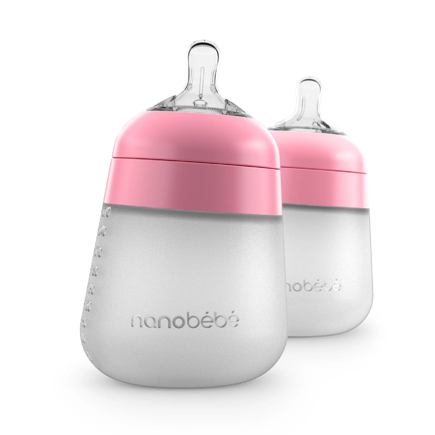 Anti-Colic Flexy Silicone Baby Bottles | Pink, 9 Oz, 2 Pack