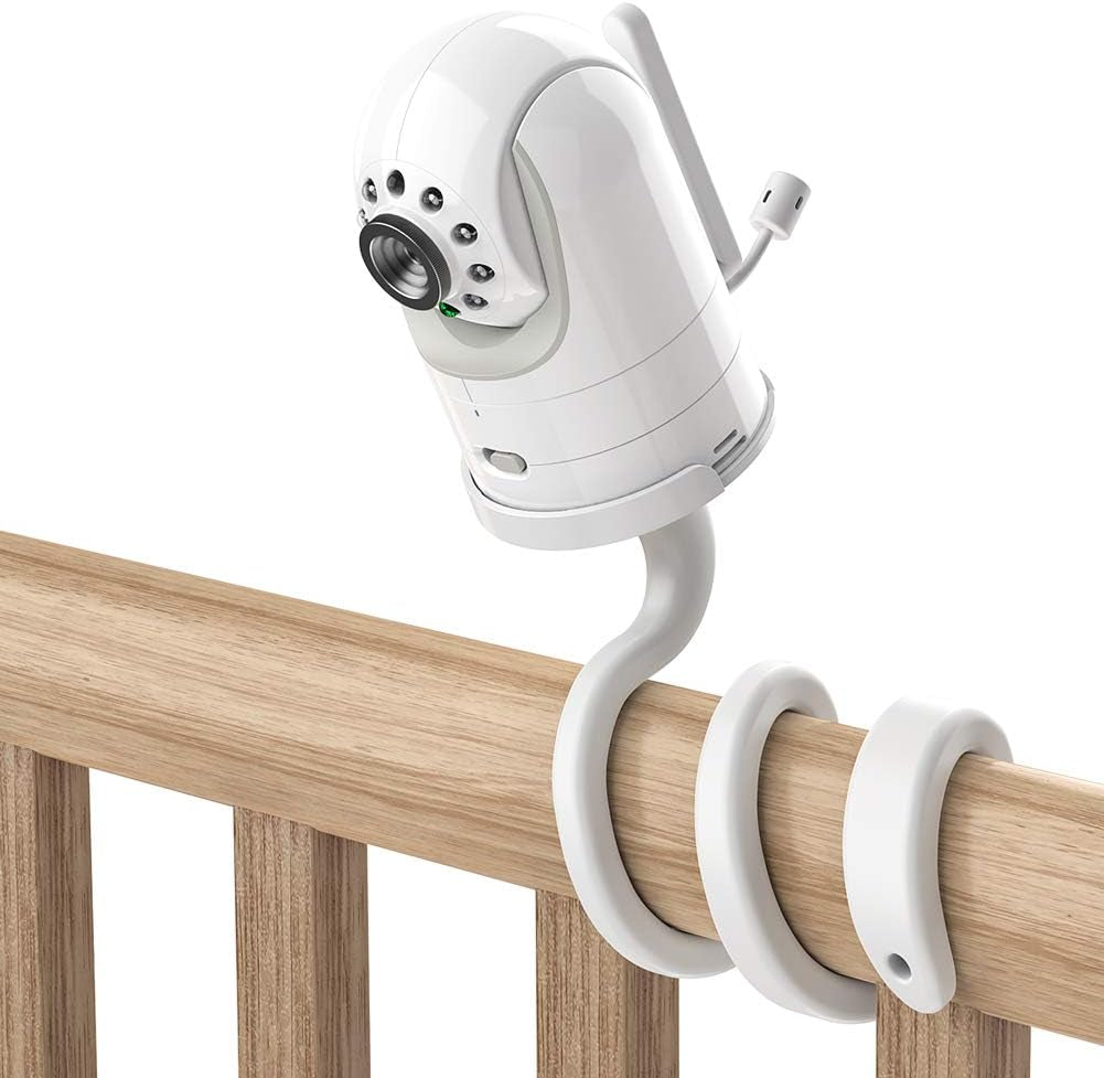 Adjustable Crib Mount for Infant Optics Dxr-8/Pro/Motorola Baby Monitor, Versatile for Infant Optics Baby Monitor Versatile Twist Holder without Tools or Wall Damage(White)