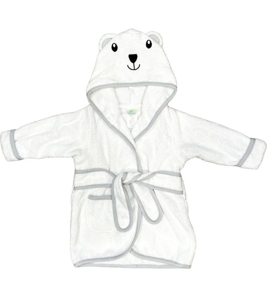 100% Cotton Hooded Terry Bear 3D Bathrobe with Ears and Booties, Gray, One Size