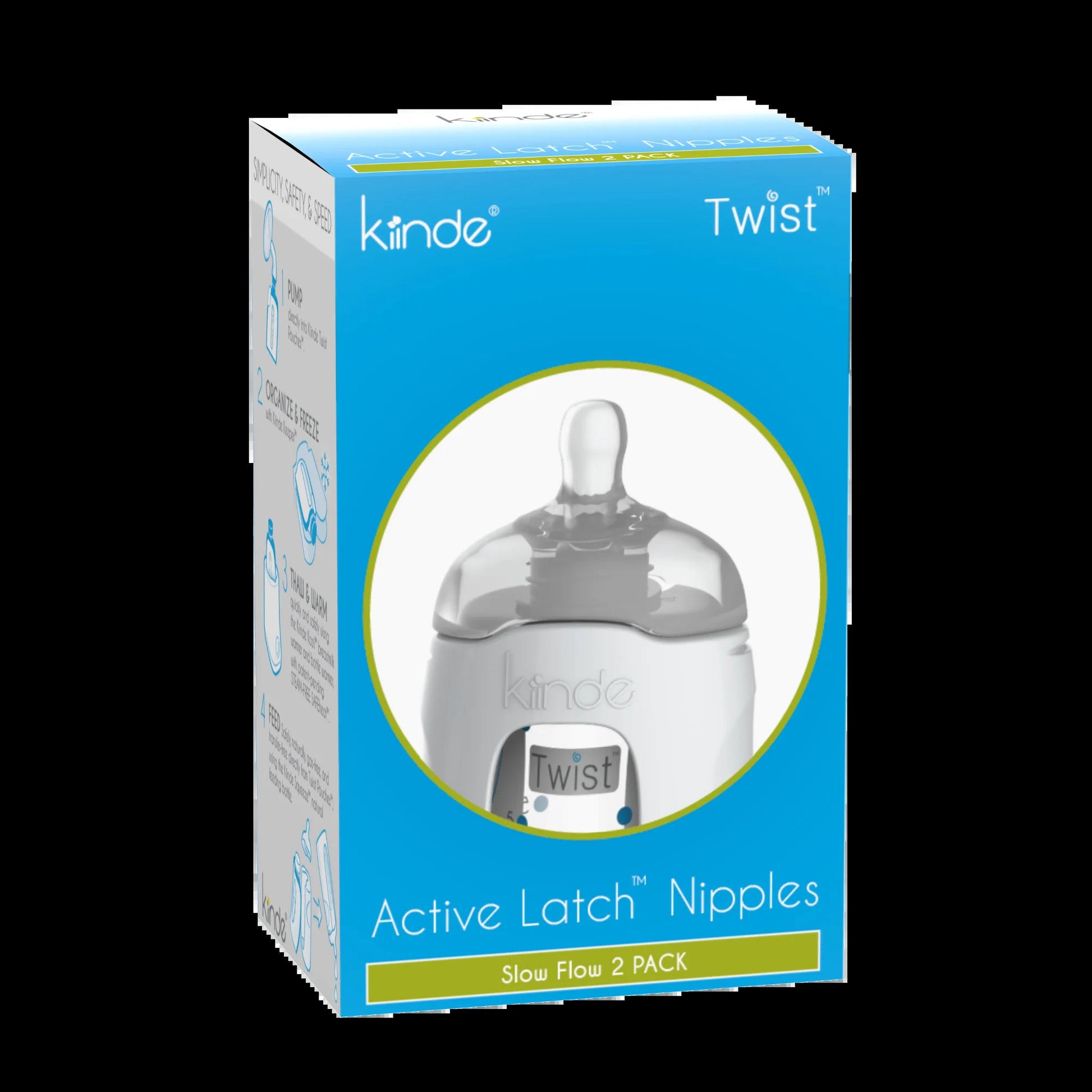 Twist Active-Latch Nipples - Slow Flow (2 Pack)