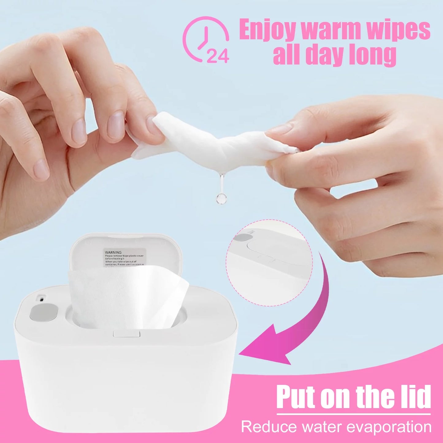 Baby Wipe Warmer Thermostat Baby Wipe Heater Portable Baby Wipes Dispenser Warmer for Home