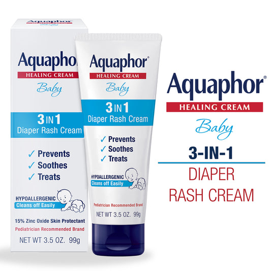 Baby Diaper Rash Cream, 3-In-1 Diaper Rash Relief, 3.5 Oz Tube