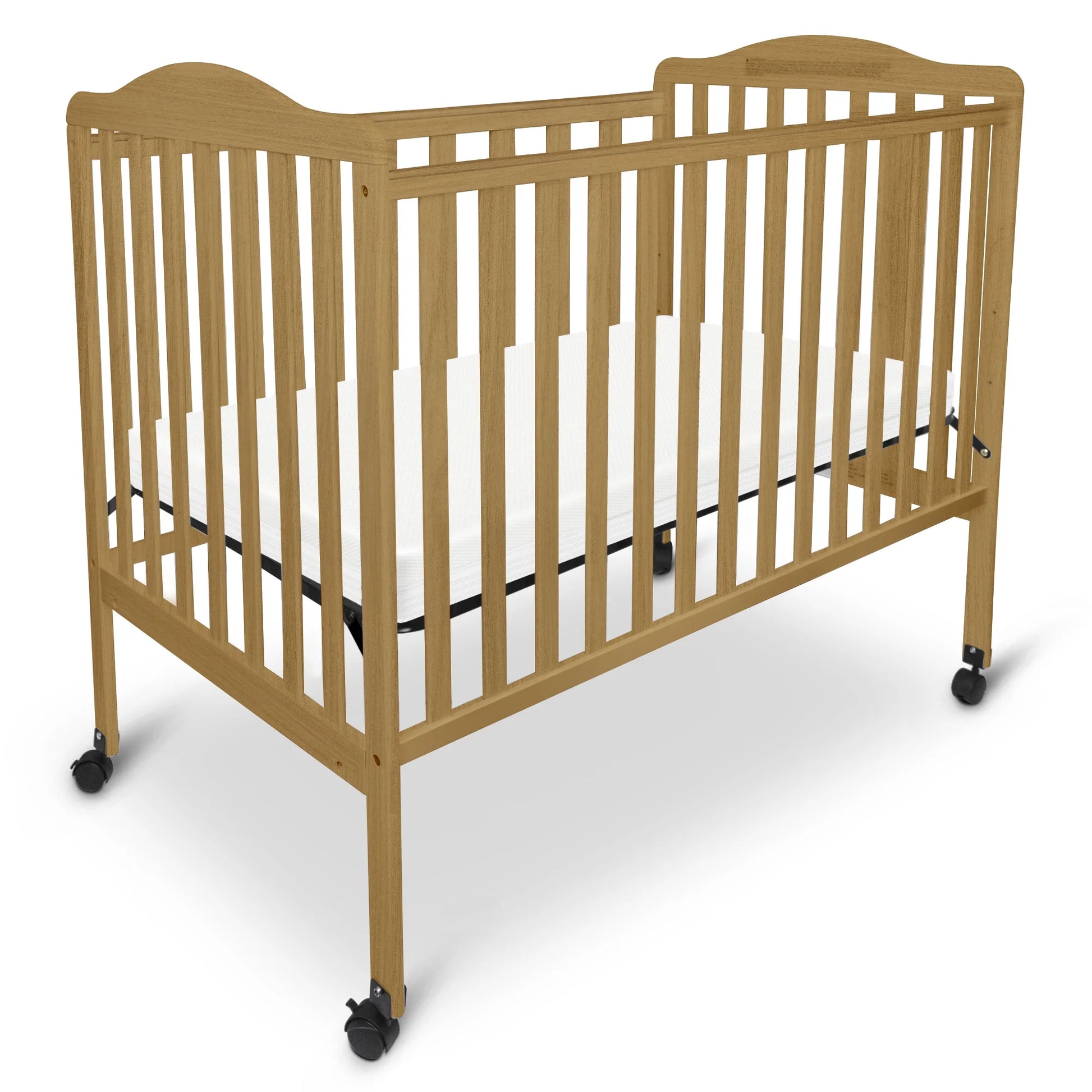 Baby 2-In-1 Wooden Crib Convertible Crib to Toddler Bed with 3 Level Mattress Board, Natural