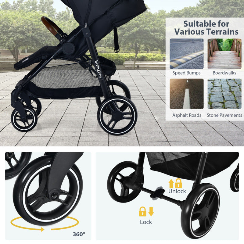 High Landscape Baby Stroller with Easy One-Hand Fold Design