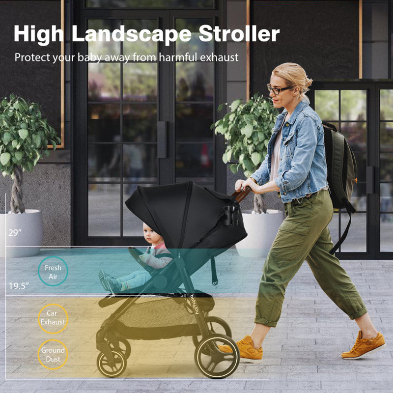 High Landscape Baby Stroller with Easy One-Hand Fold Design