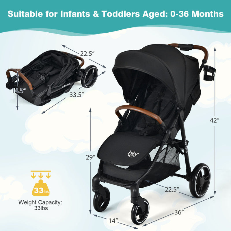 High Landscape Baby Stroller with Easy One-Hand Fold Design