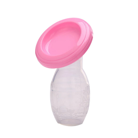 Clearance!  Manual Baby Breast Pump Food Grade Silicone Milk Collector with Lid Breastfeeding Tool Manual Breast Pump Newborn Essentials Must Haves Pink