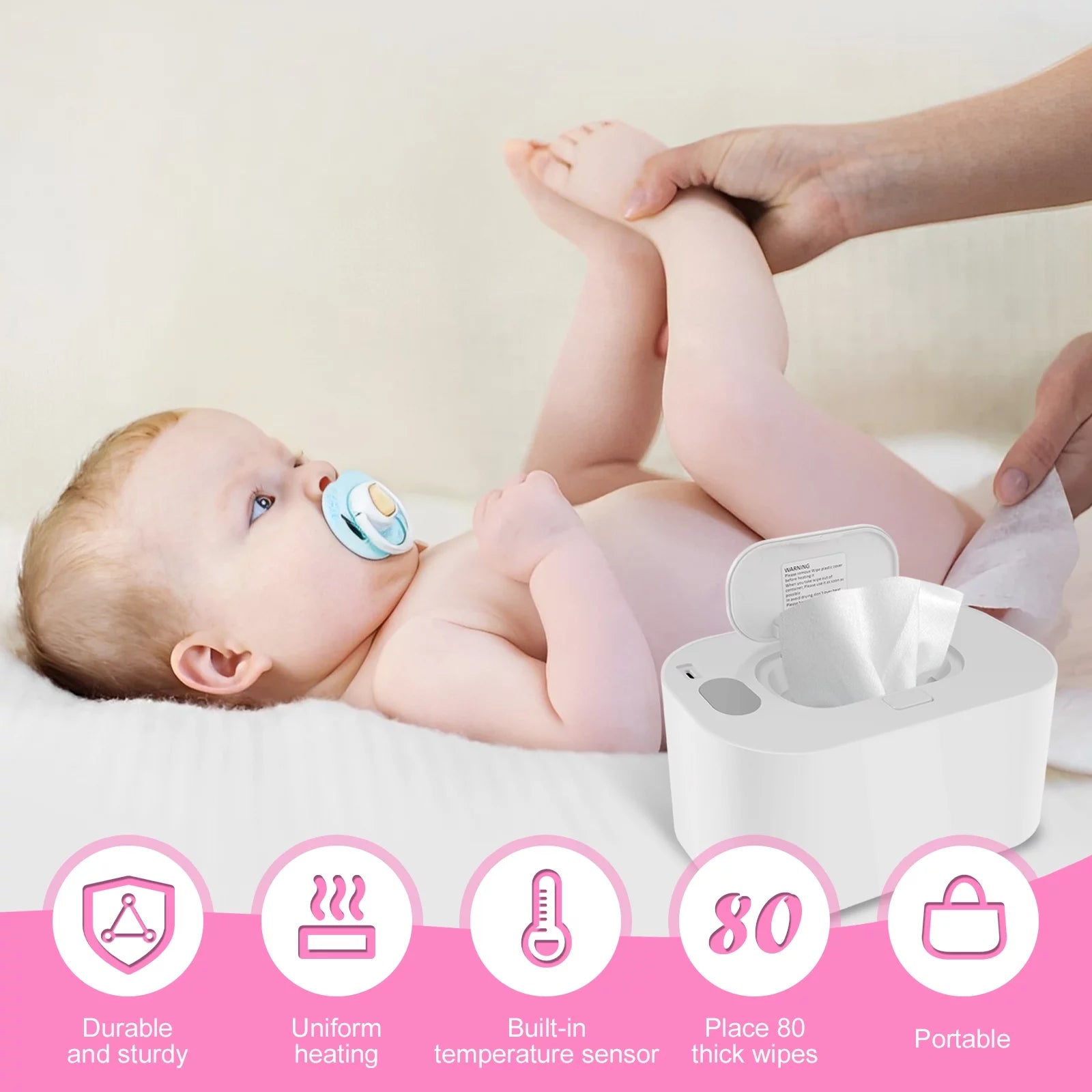 Baby Wipe Warmer Thermostat Baby Wipe Heater Portable Baby Wipes Dispenser Warmer for Home