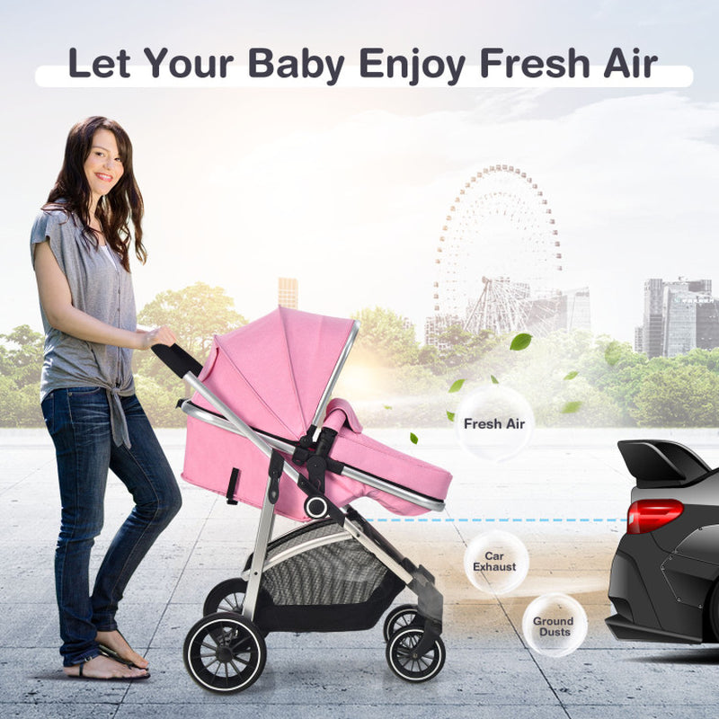 2-In-1 Convertible Baby Stroller with Reversible Seat